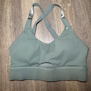 Sage Green Strappy Cutout Sports Bra